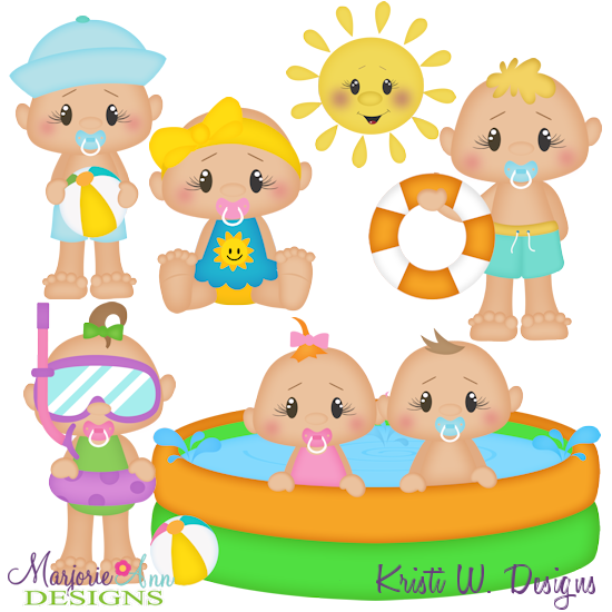 Summer Loving Babies SVG Cutting Files Includes Clipart - Click Image to Close